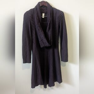 Chalet Draped Lagenlook Cowl Neck Dress Midi